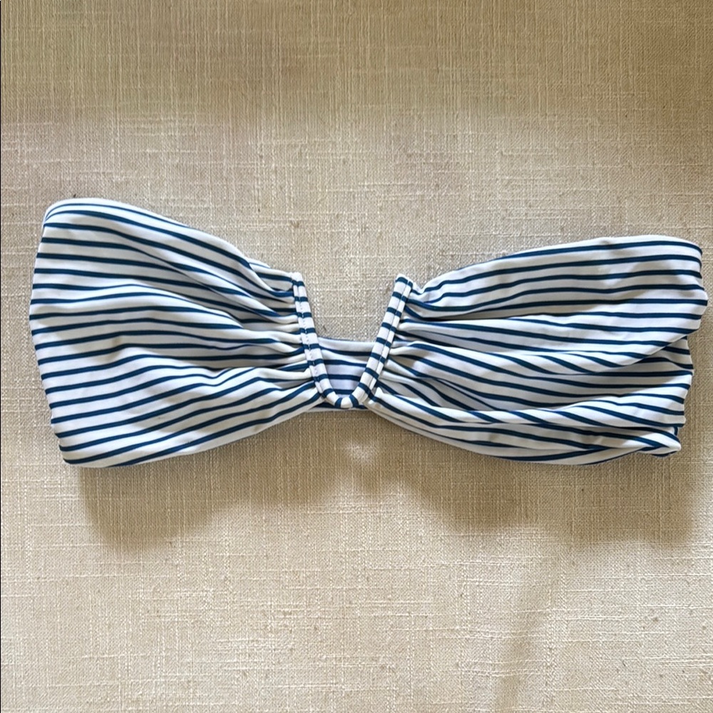 Mikoh Blue and White Striped Bikini Top